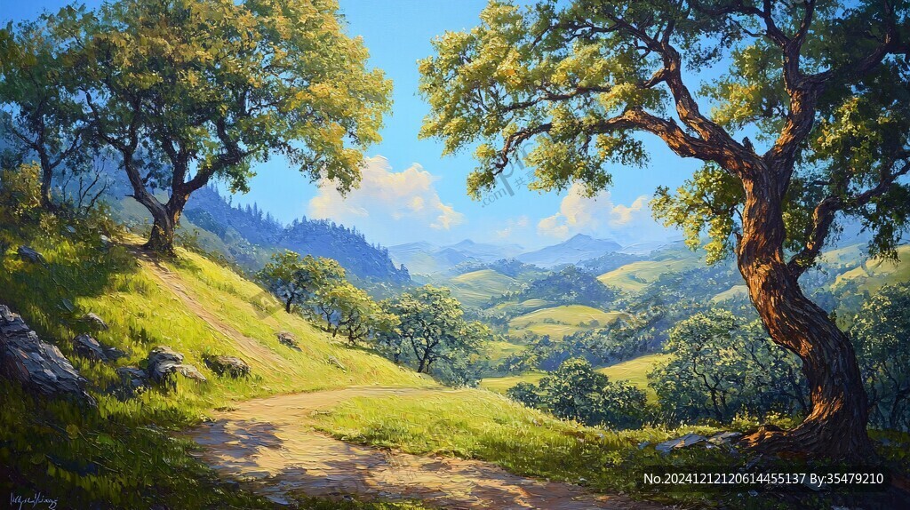 风光人间仙境油画