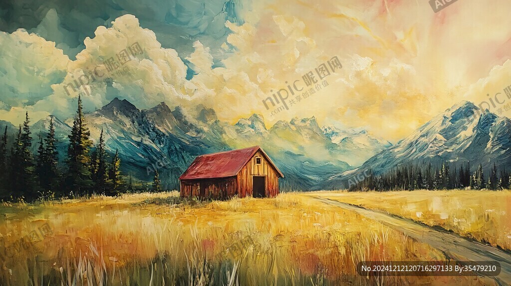 唯美风景油画