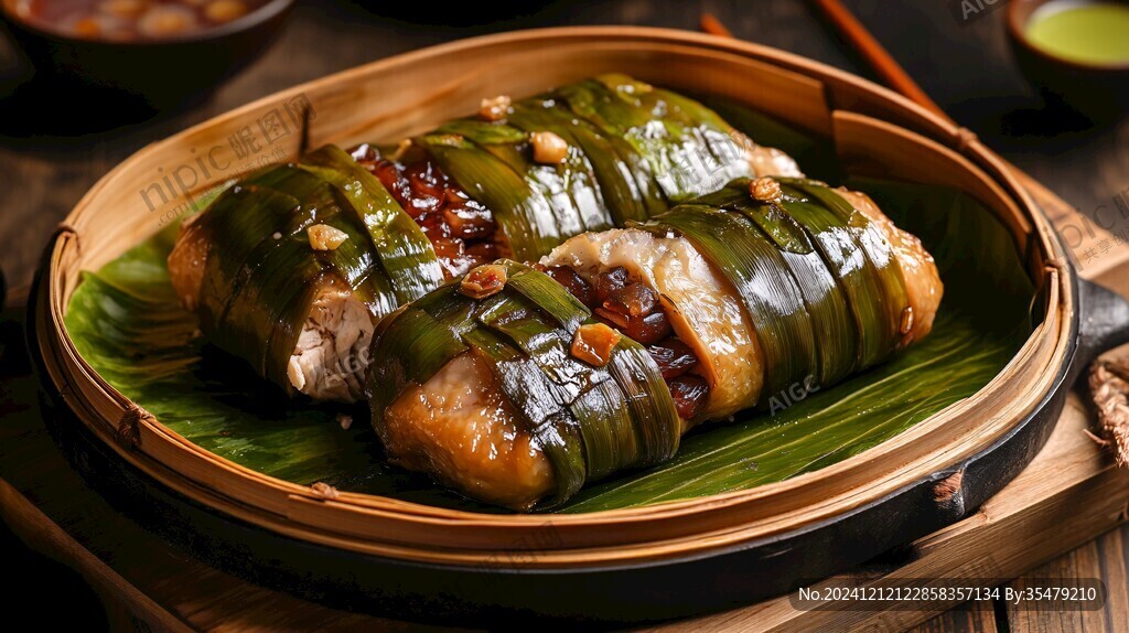 芭蕉叶包烧肉沫