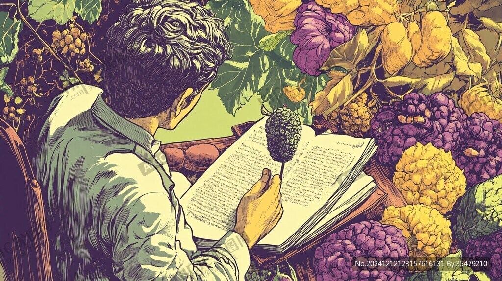 葡萄包装人物插画设计