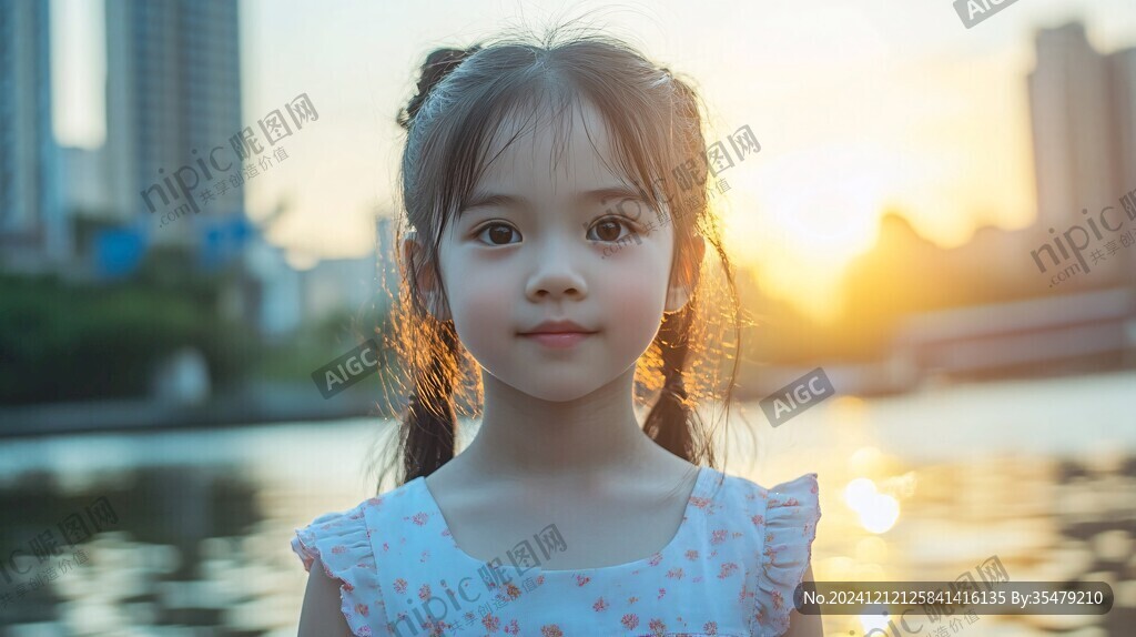 夕阳小女孩