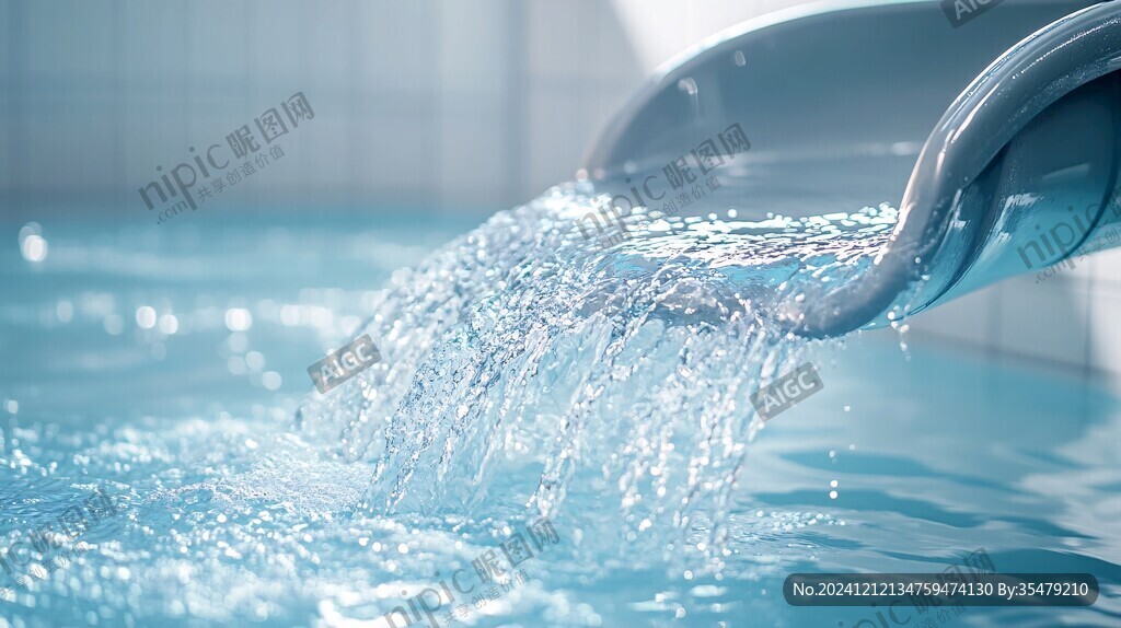 花洒出水效果特写