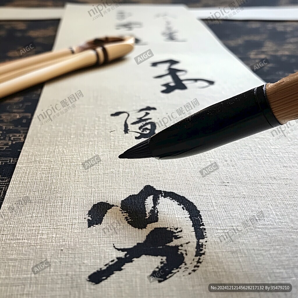 福寿毛笔