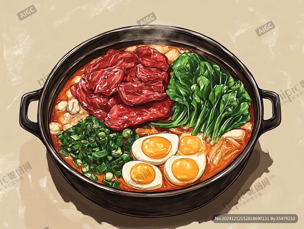 牛肉冷面插画