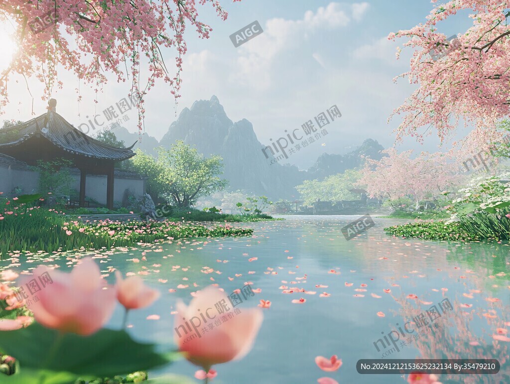 古风场景春暖花开