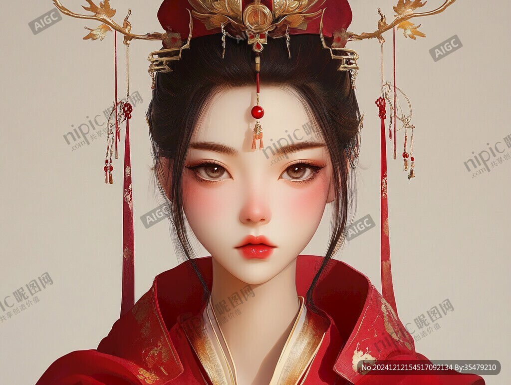 红衣少女设计古风