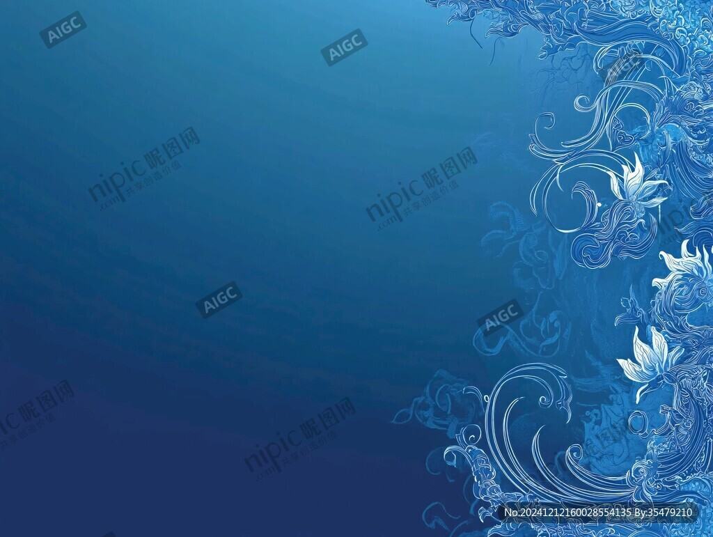 深蓝色浪漫深邃花纹