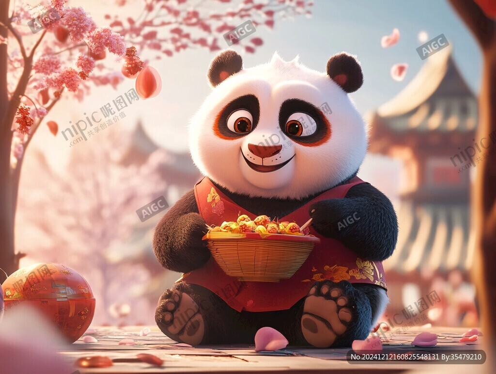 开心熊猫厨师头像