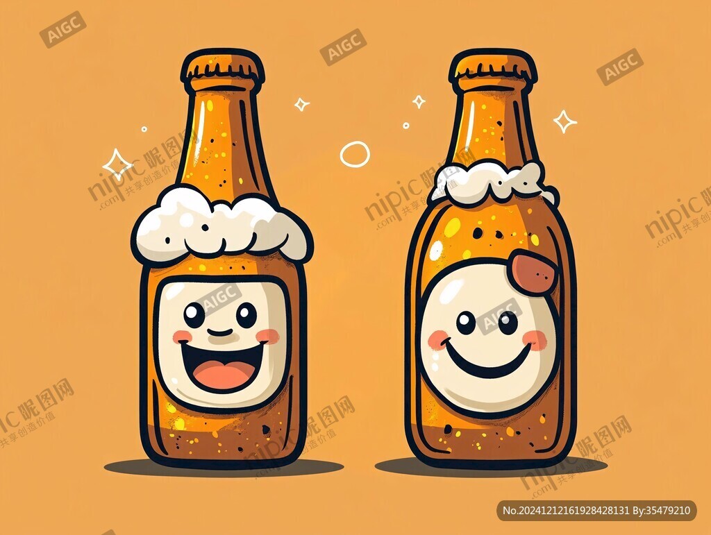 啤酒包装卡通图案