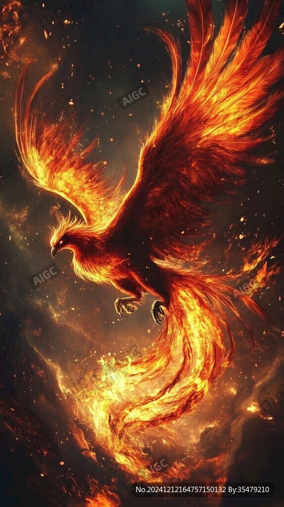 火凤凰插画