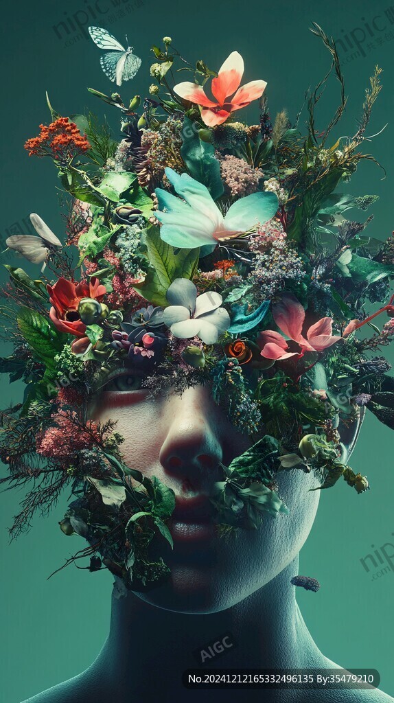 人头花艺造型