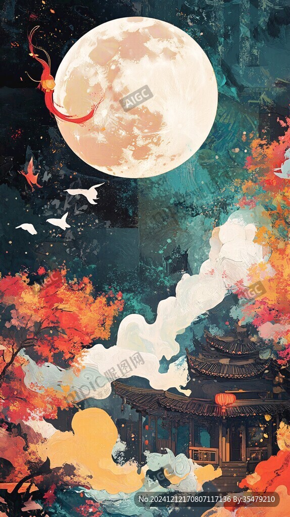 古风中秋节插画