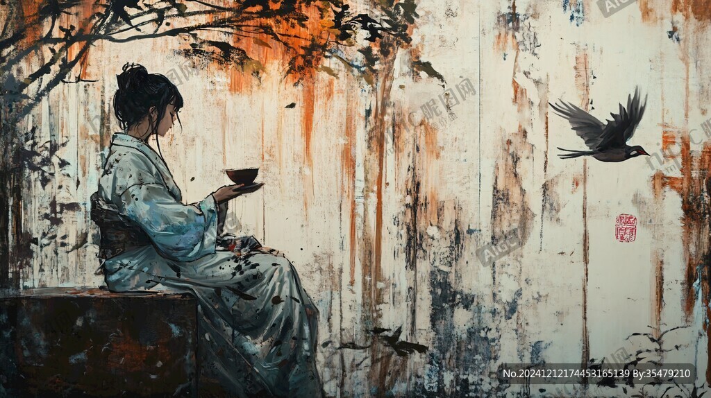 古风人像水墨