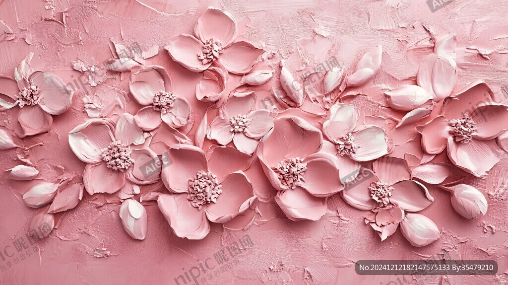 花瓣插画浮雕