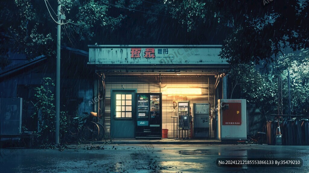 小卖部夜景