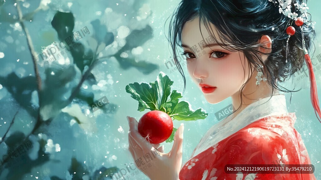 红衣少女设计古风