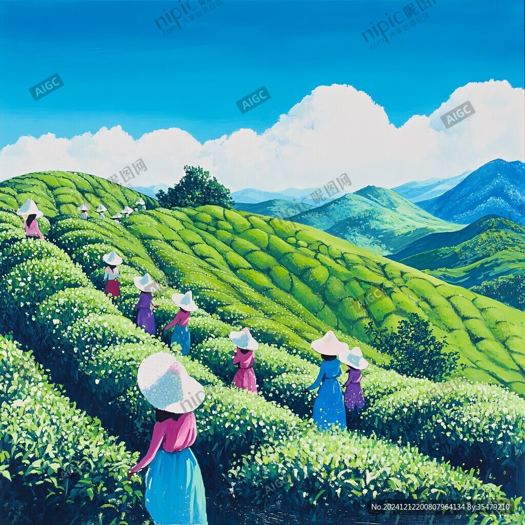 采茶装饰画