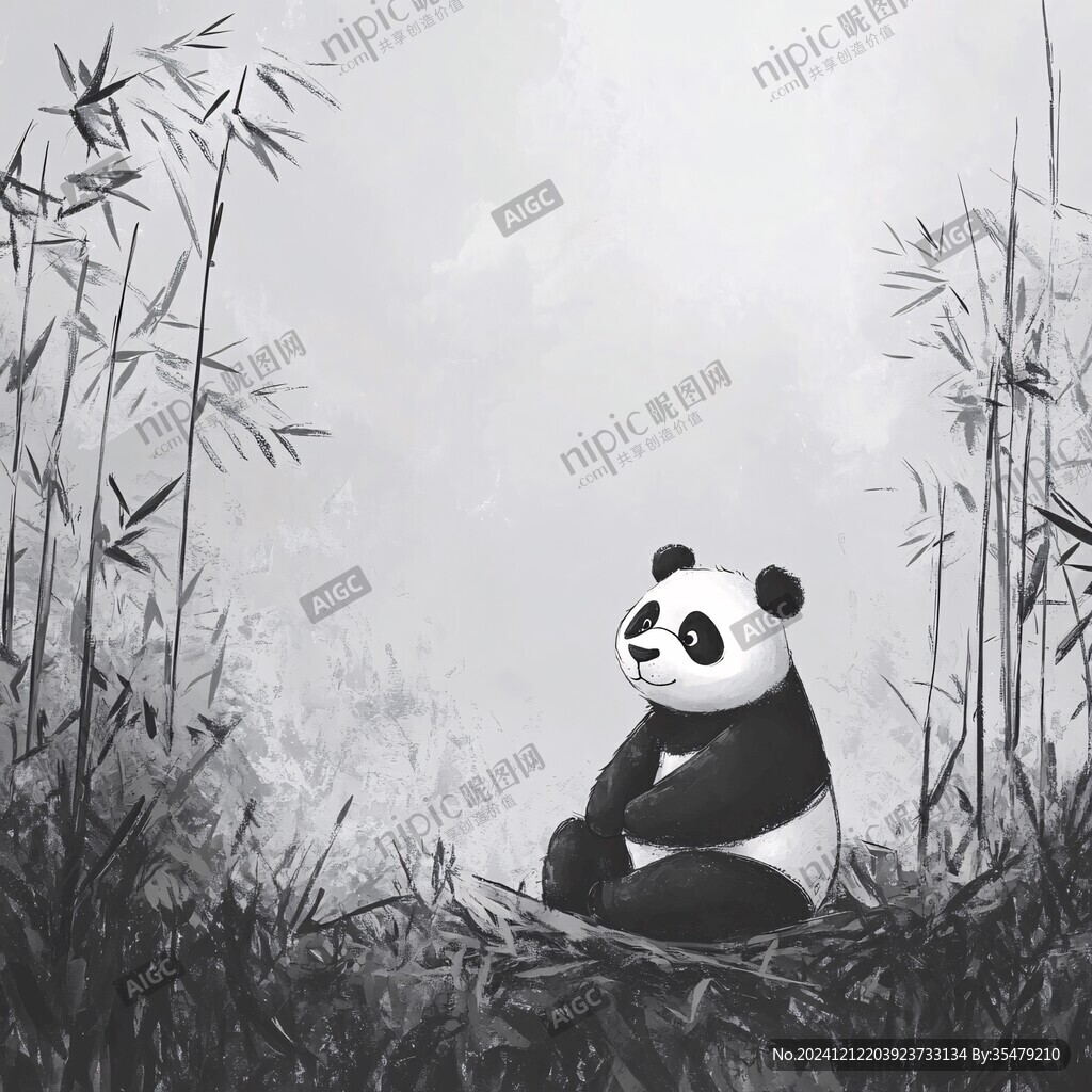 熊猫绘本插图插画