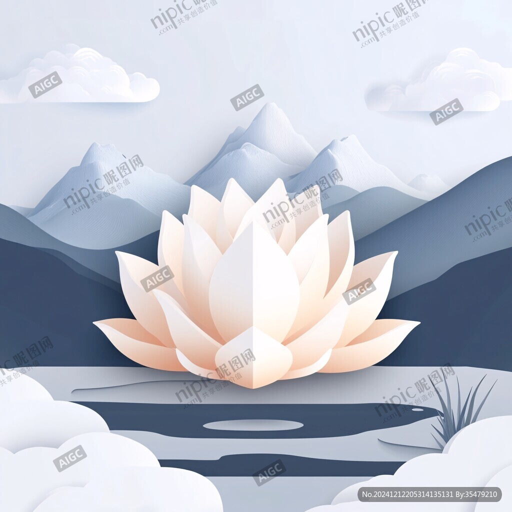 雪莲花包装插画