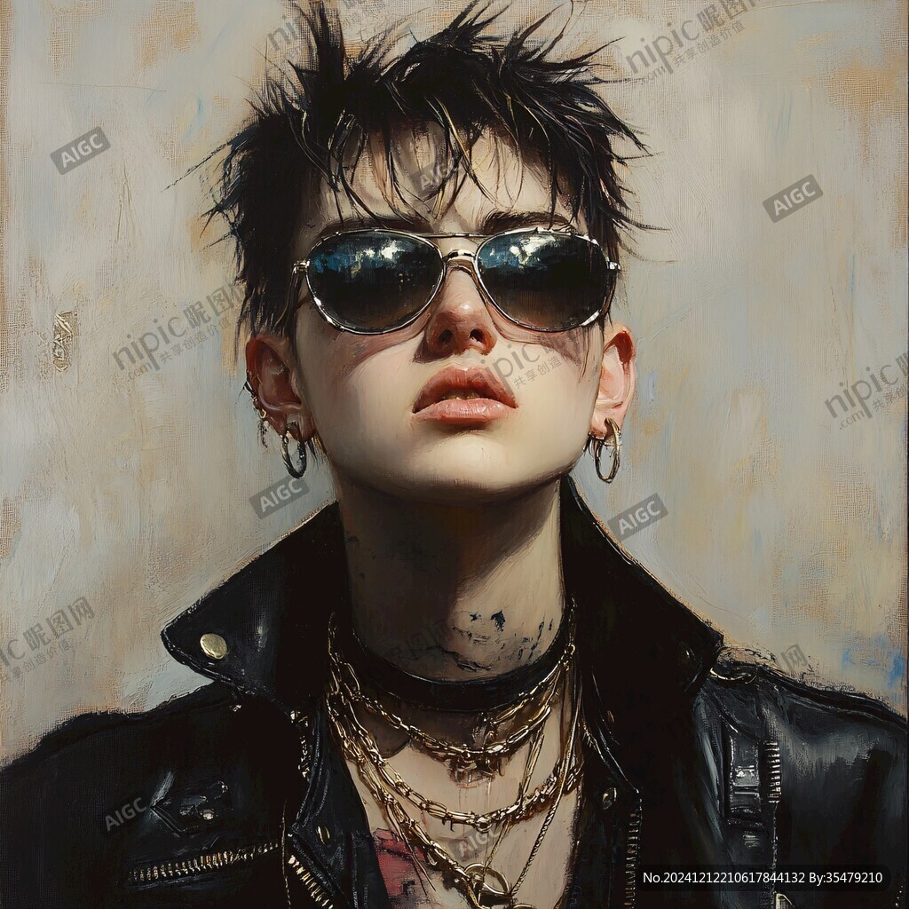 潮流酷帅颓废插画