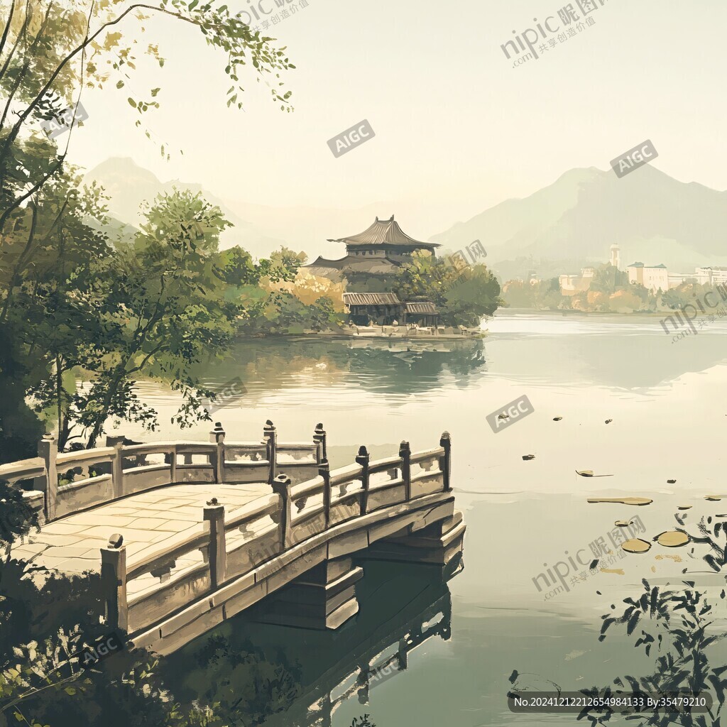 五亭桥插画