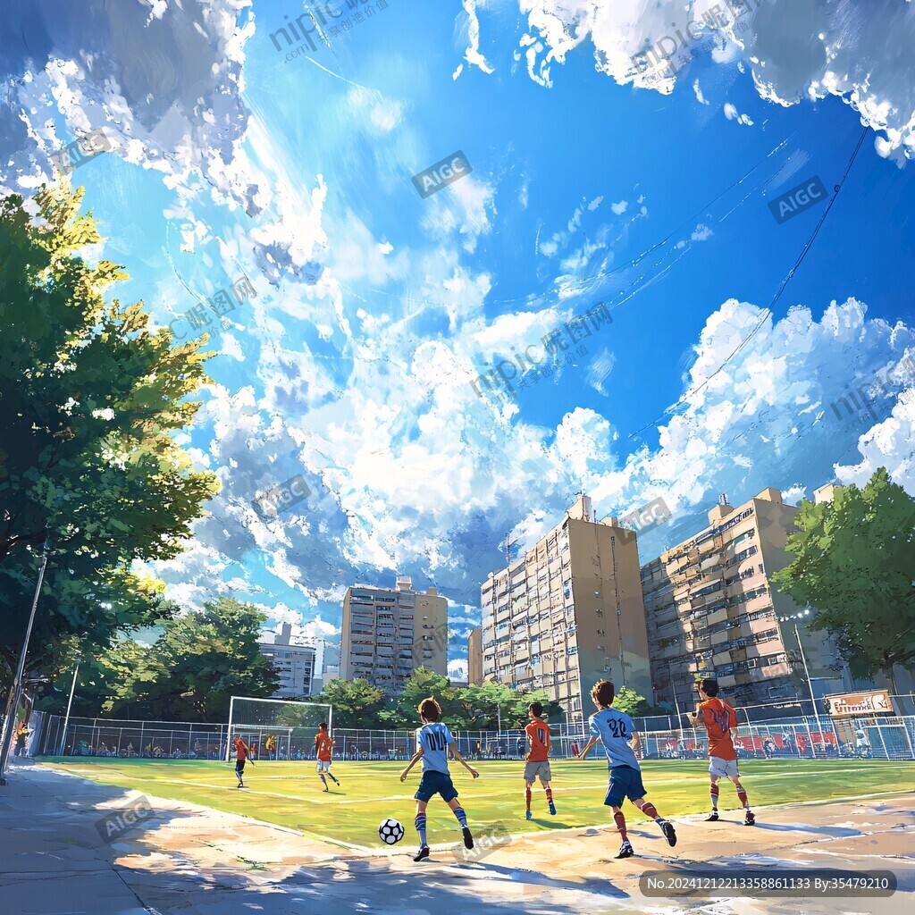 唯美校园插画