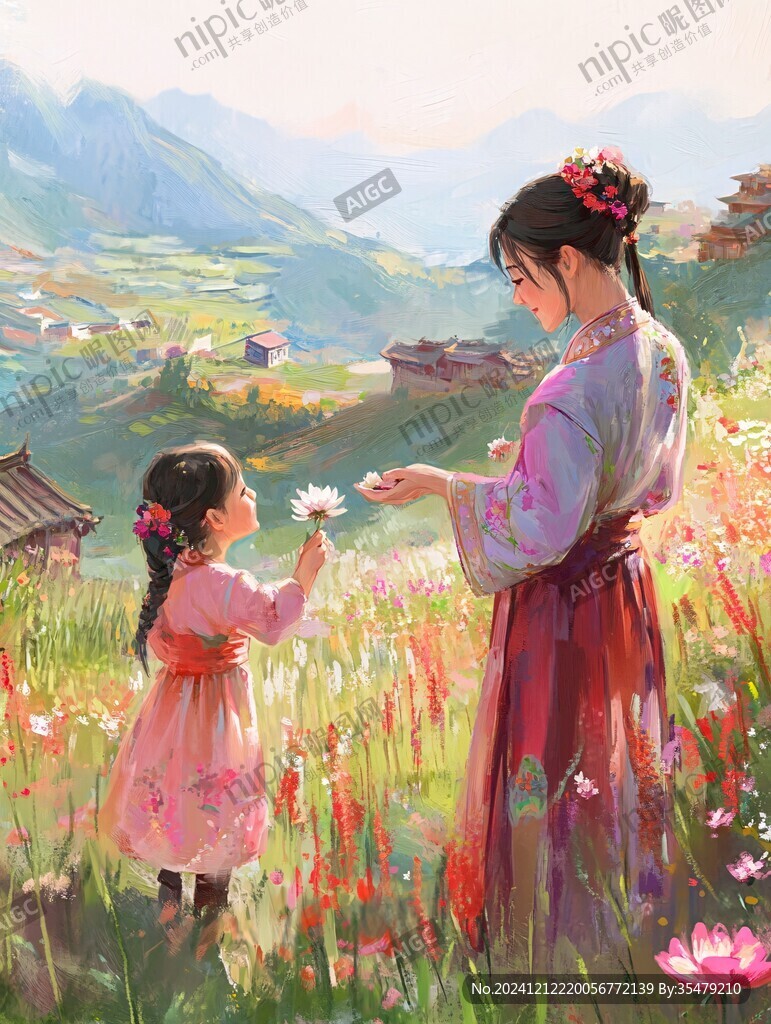 采花插画