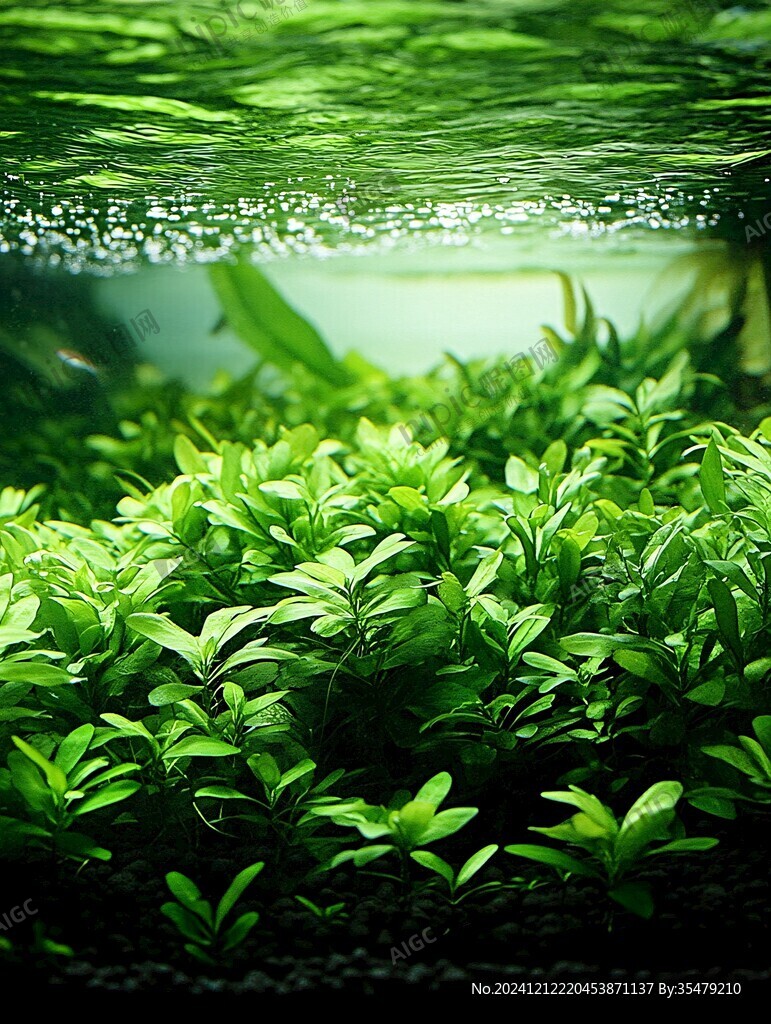 清澈草缸