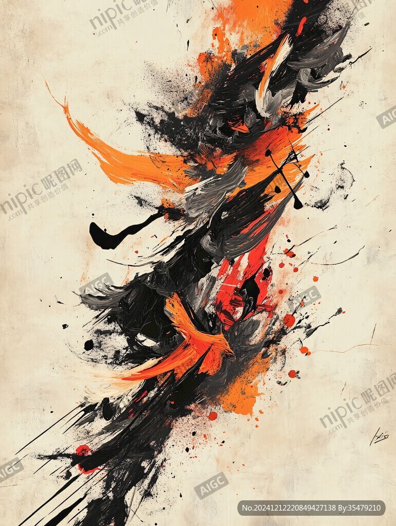 奔放抽象画