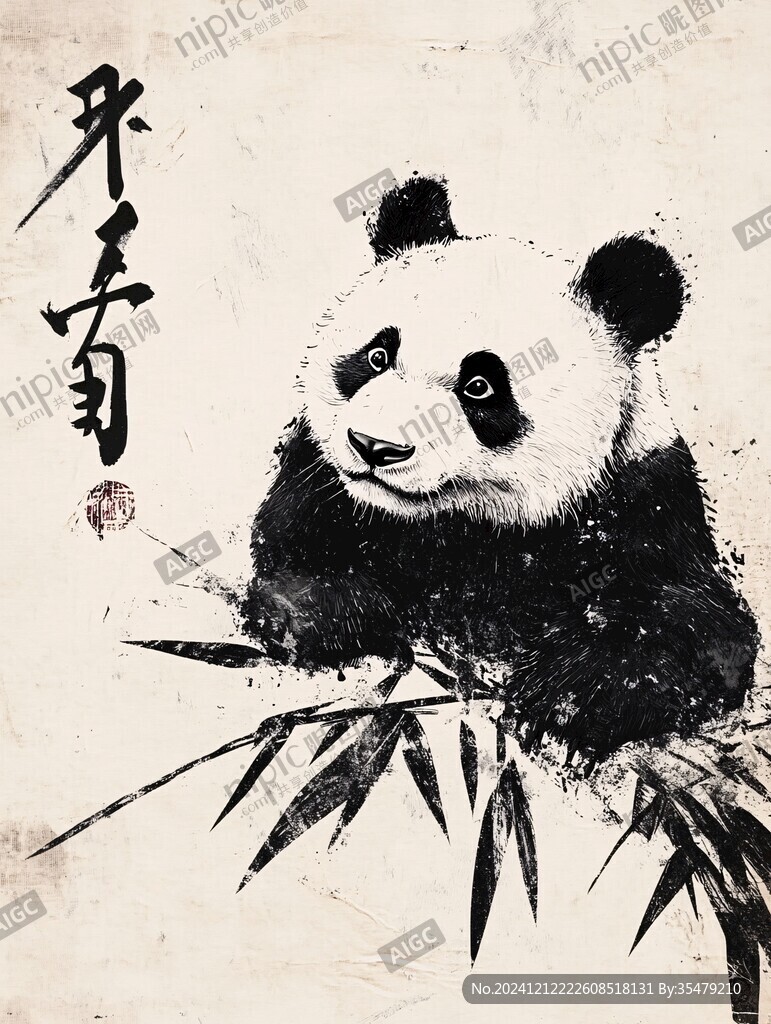 抽象画大熊猫