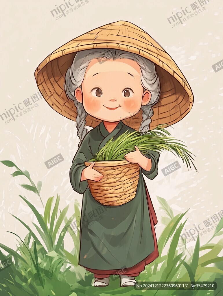 农民杂粮插画