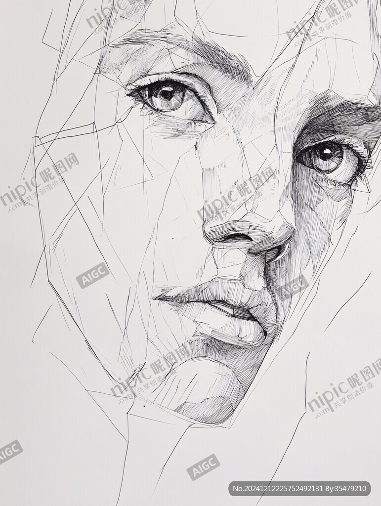 扭曲人像插画