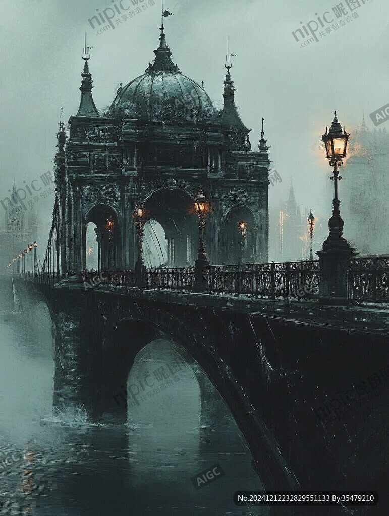 雨中的拱桥