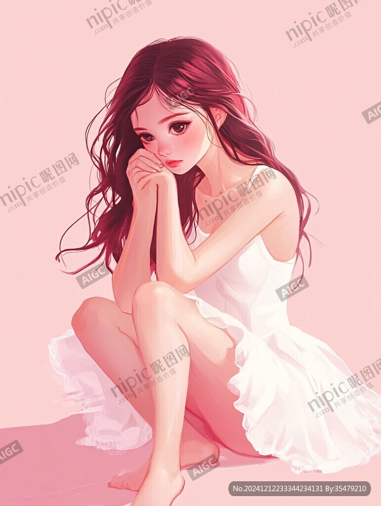 唯美人物插画
