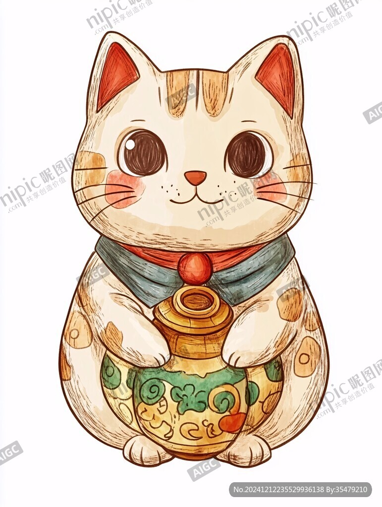 招财猫插画