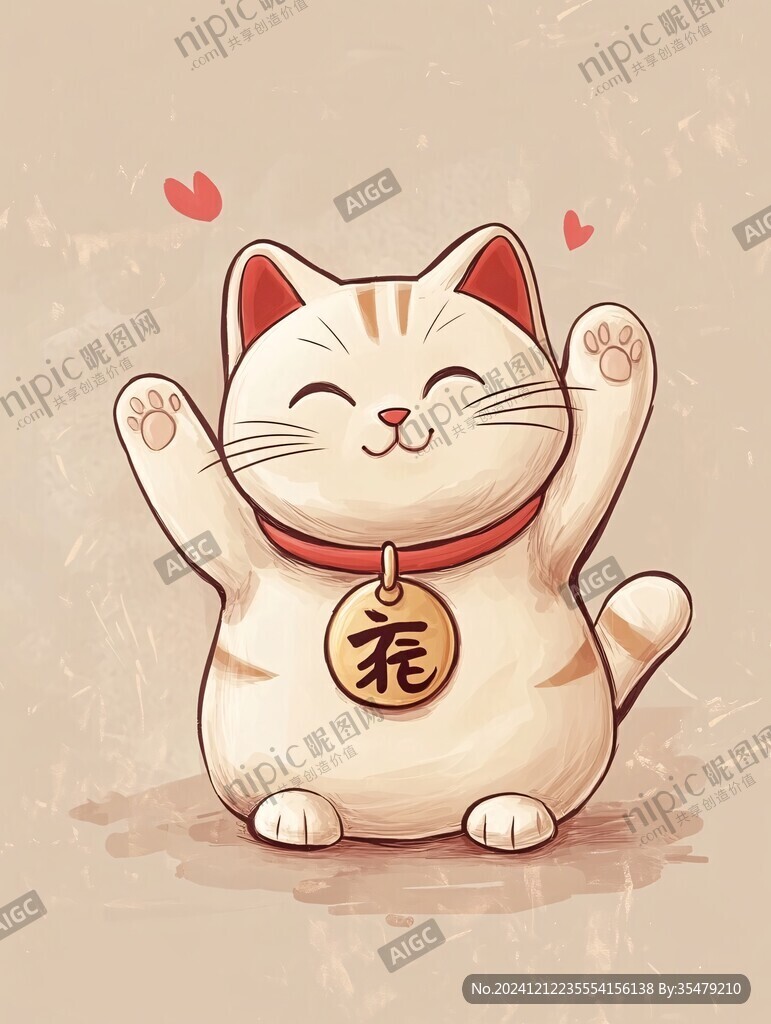 幸运小猫插画
