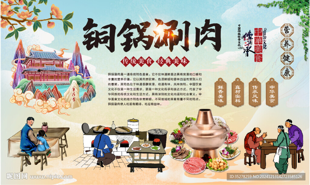 铜锅涮肉背景