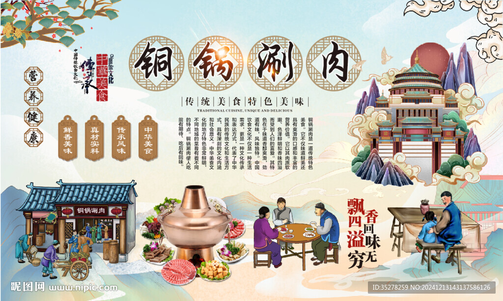 铜锅涮肉背景
