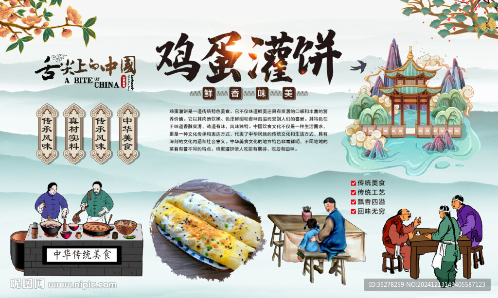 鸡蛋灌饼背景