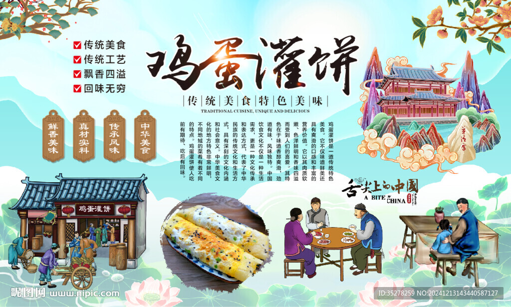 鸡蛋灌饼背景