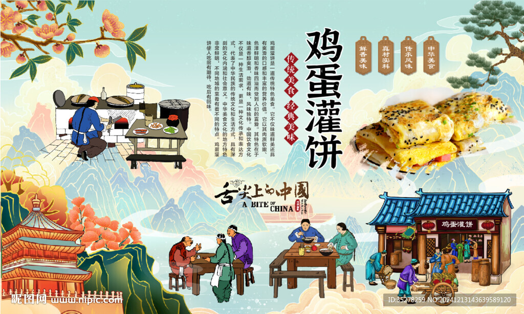 鸡蛋灌饼背景