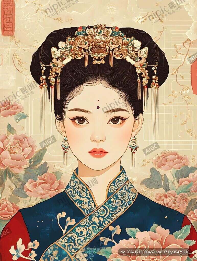 清宫美人插画