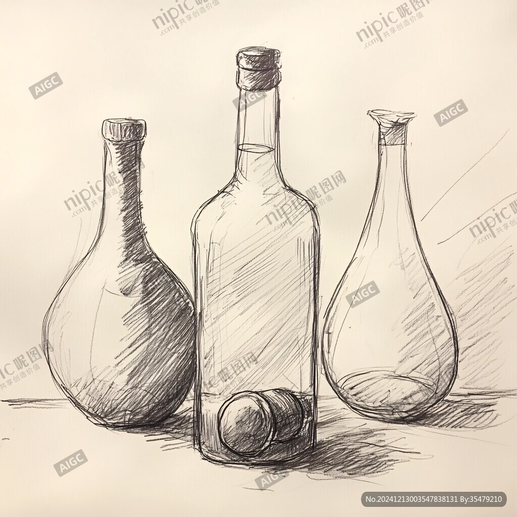 酒瓶手绘