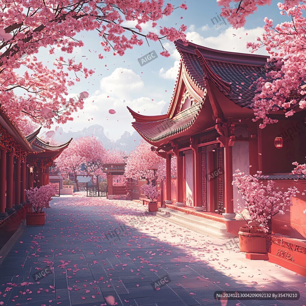 古风场景春暖花开