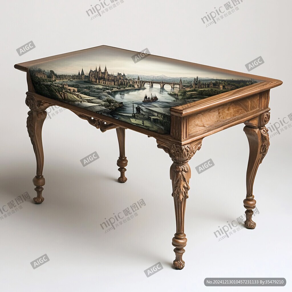 木边座画西洋风景图