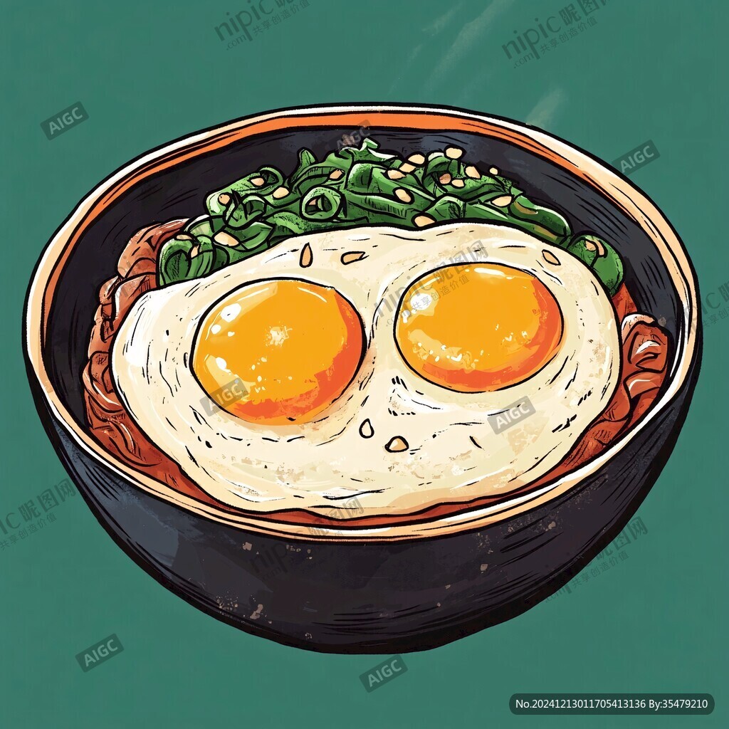 鸡蛋面插画