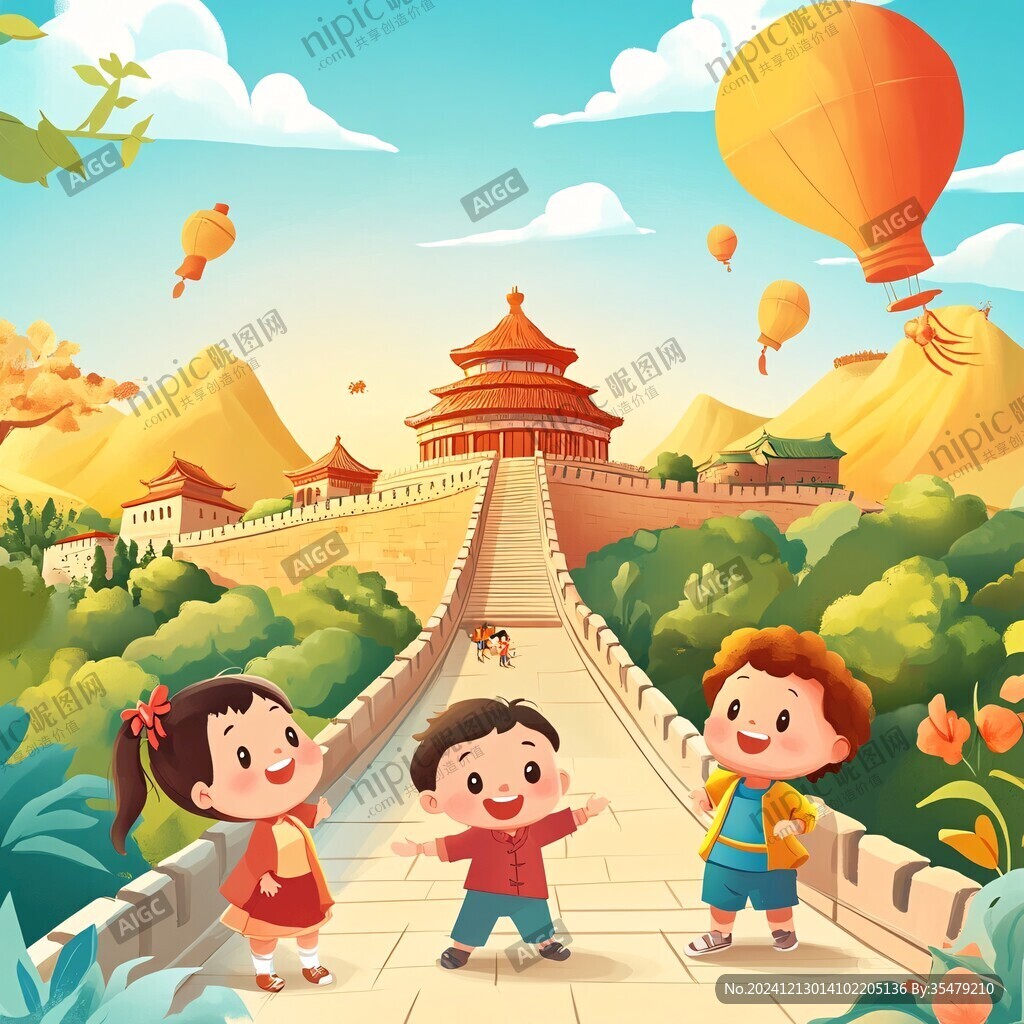 京津冀活动旅游插画
