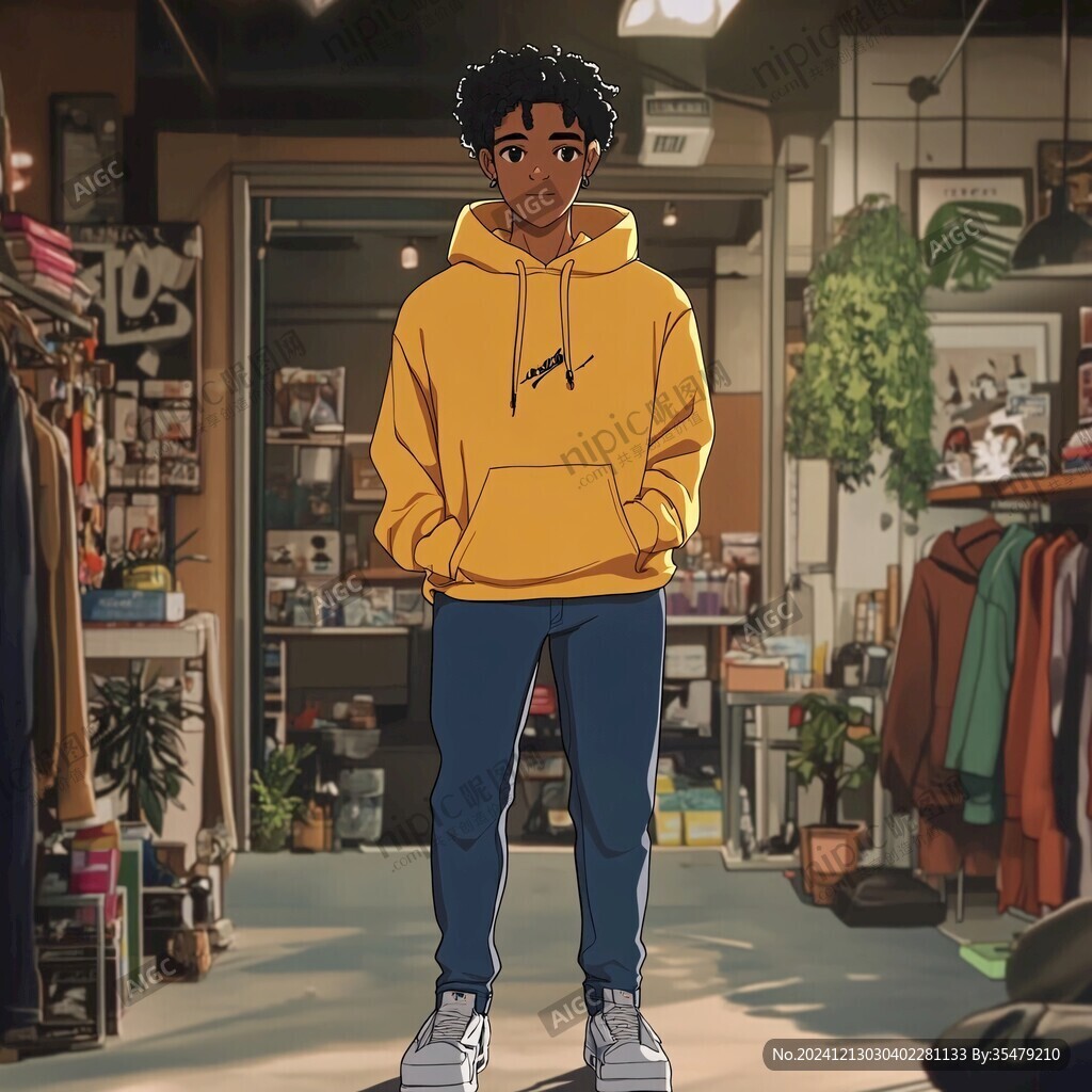 穿卫衣的男生