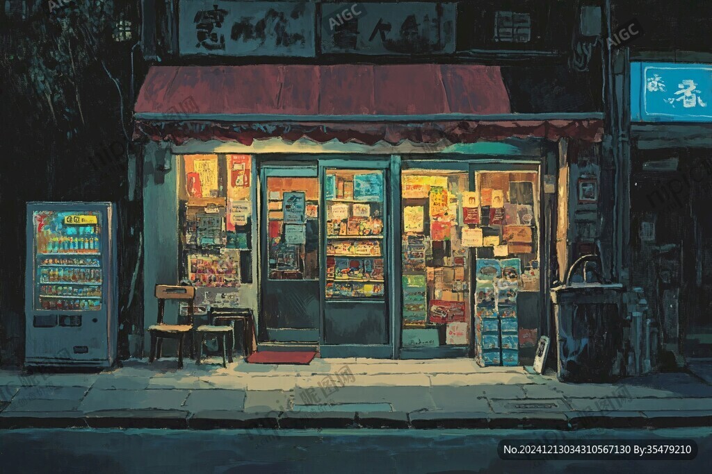 小卖部夜景