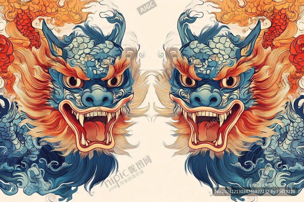 醒狮包装插画